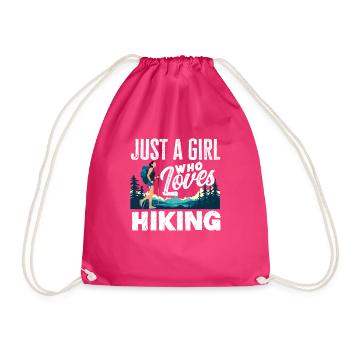 Funny Hiking Gift - Drawstring Bag - fuchsia - Front