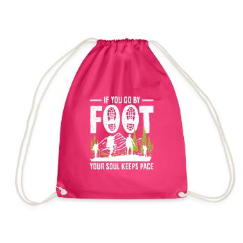 Funny Hiking Gift - Drawstring Bag - fuchsia - Front