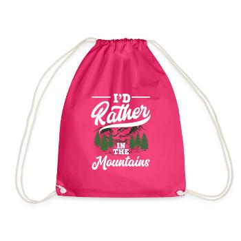 Funny Hiking Gift - Drawstring Bag - fuchsia - Front