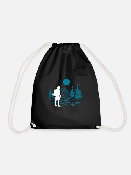 Lustiges Wandern Geschenk - Turnbeutel - Schwarz