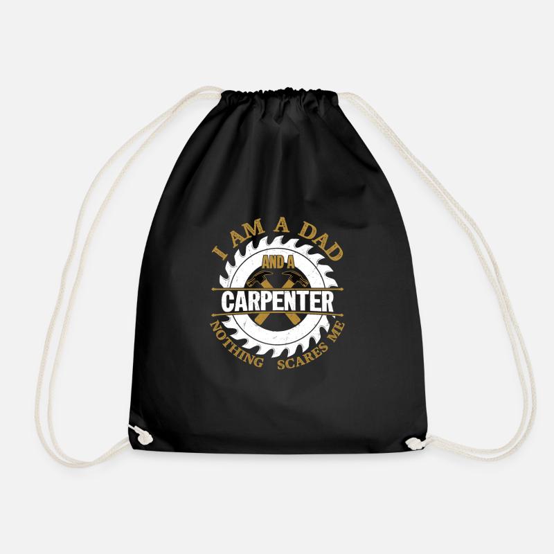 Carpentry Dad - Crafting Confidence Daily - Drawstring Bag - black