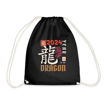 Nouvel An chinois Année du Dragon 2024 - Sac de sport léger - noir - Devant