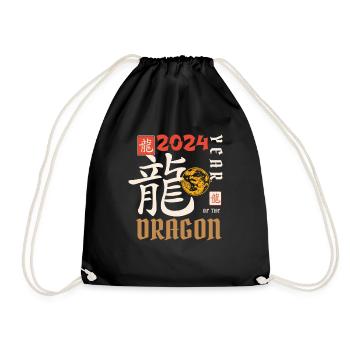 Nouvel An chinois Année du Dragon 2024 - Sac de sport léger - noir - Devant