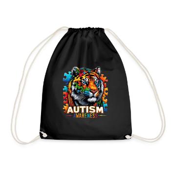 Autism Awareness puzzles piece - Turnbeutel - Schwarz - Vorne