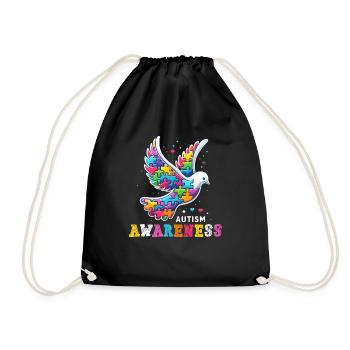 Autism Awareness puzzles piece - Turnbeutel - Schwarz - Vorne
