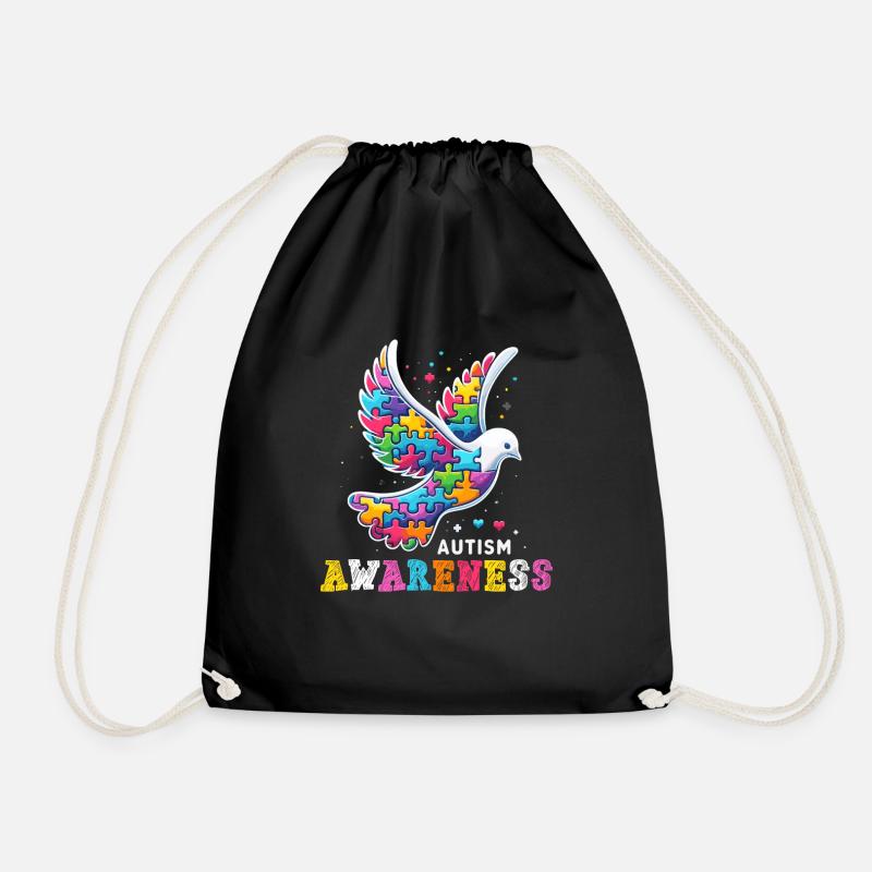 Autism Awareness puzzles piece - Turnbeutel - Schwarz