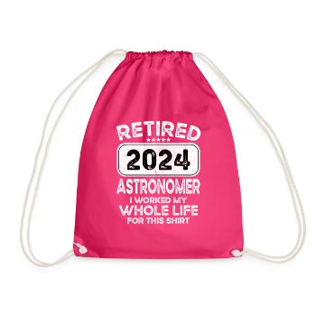 Retired Astronomer 2024 - Drawstring Bag - fuchsia - Front