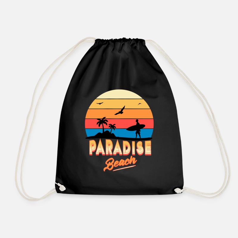 Paradise Beach Escape - Drawstring Bag - black