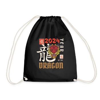 Nouvel An chinois Année du Dragon 2024 - Sac de sport léger - noir - Devant
