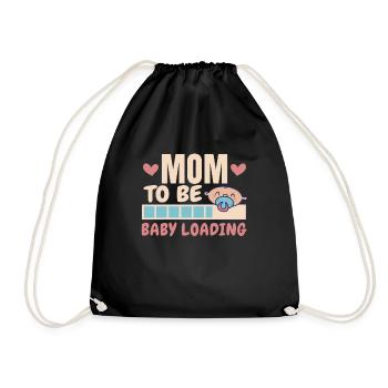 werdende, schwanger, baby, loading, eltern, origin - Turnbeutel - Schwarz - Vorne