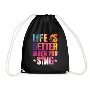 chant, chanteur, musicien, chorale - Sac de sport léger - noir - Devant