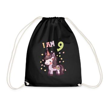 J'ai 9 ans Chevaux Cheval 9ème anniversaire - Sac de sport léger - noir - Devant