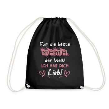 Beste Mama - Turnbeutel - Schwarz - Vorne