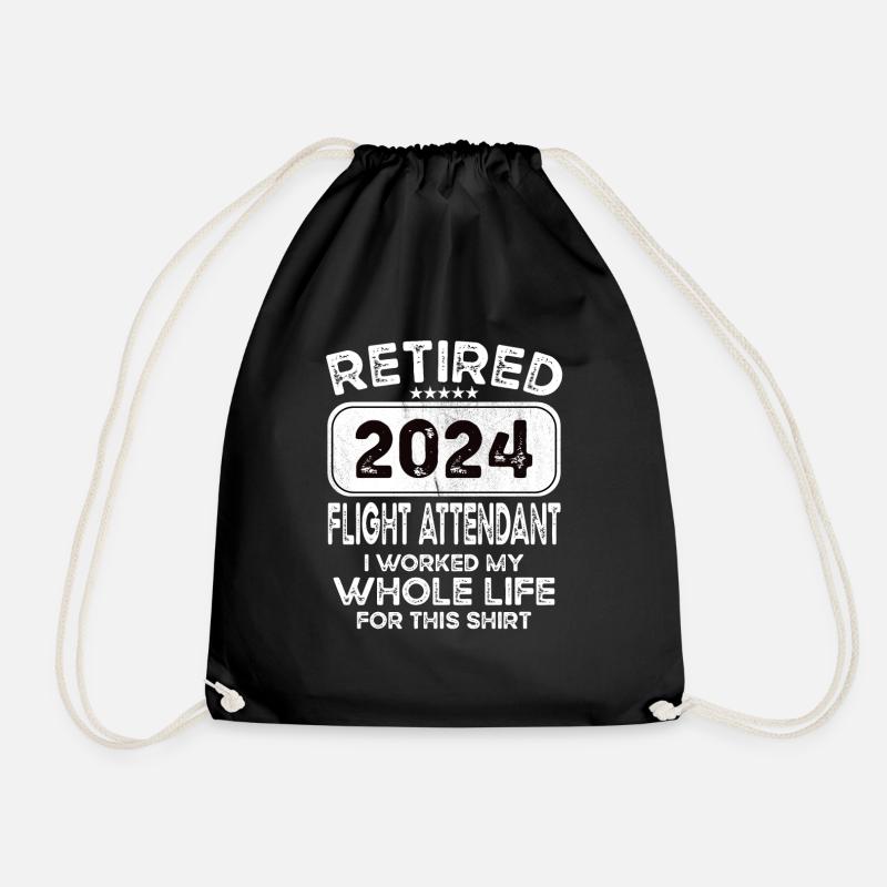 Retired Flight attendant 2024 - Turnbeutel - Schwarz