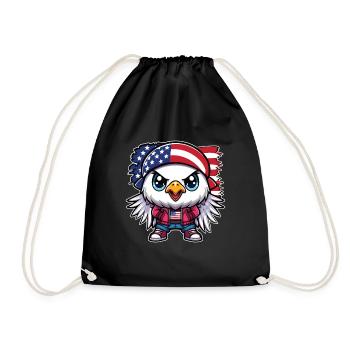 Amerikanische Flagge Teenager Adler - Turnbeutel - Schwarz - Vorne