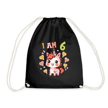 J'ai 6 ans Chevaux Cheval 6ème anniversaire - Sac de sport léger - noir - Devant