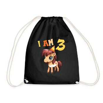 J'ai 3 ans Chevaux Cheval 3ème anniversaire - Sac de sport léger - noir - Devant