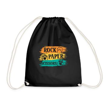 Mignon Kawaii Chat Patte Pierre Papier Ciseaux - Sac de sport léger - noir - Devant