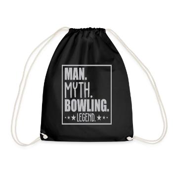 Man Myth Bowling Legend - Turnbeutel - Schwarz - Vorne