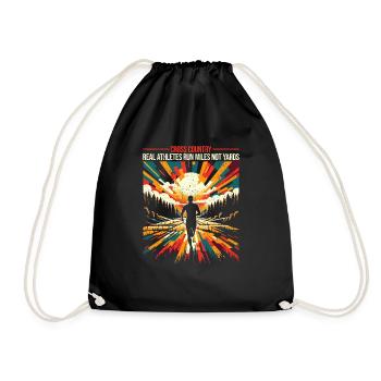 Cross Country - Real Athletes Run Miles Not Yards - Drawstring Bag - black - Front
