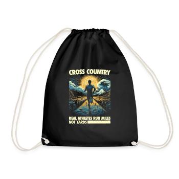 Cross-country - Les vrais athlètes courent des kilomètres et non des verges - Sac de sport léger - noir - Devant