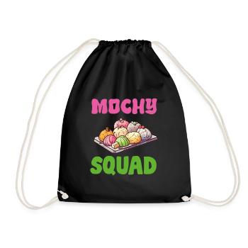 Mochi Japanischer Reiskuchen Süßigkeiten Snack Süßes Mochi - Turnbeutel - Schwarz - Vorne