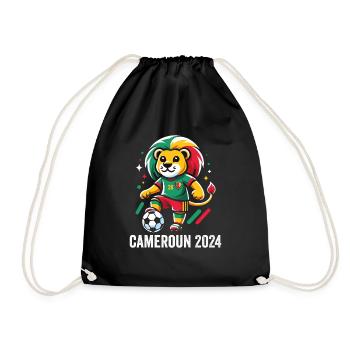 Cameroun 2024 Maillot Lion Camerounais Football - Sac de sport léger - noir - Devant