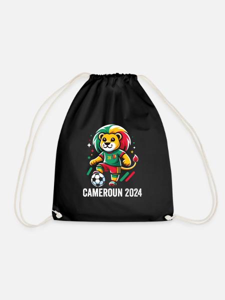 Cameroun 2024 Maillot Lion Camerounais Football - Sac de sport léger - noir