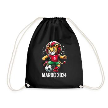 Maroc 2024 Maillot Lion Marocain Supporter Foot - Sac de sport léger - noir - Devant