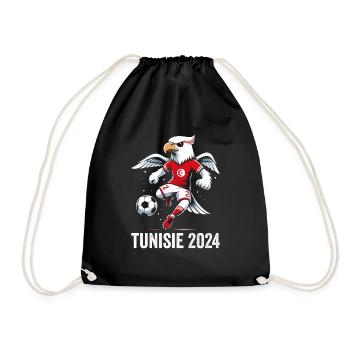 Tunisie 2024 Maillot Aigle Tunisien Supporter Foot - Sac de sport léger - noir - Devant