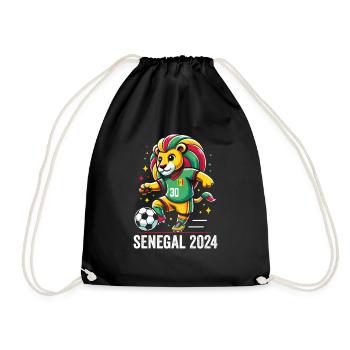 Sénégal 2024 Maillot Lion Sénégalais Football - Sac de sport léger - noir - Devant