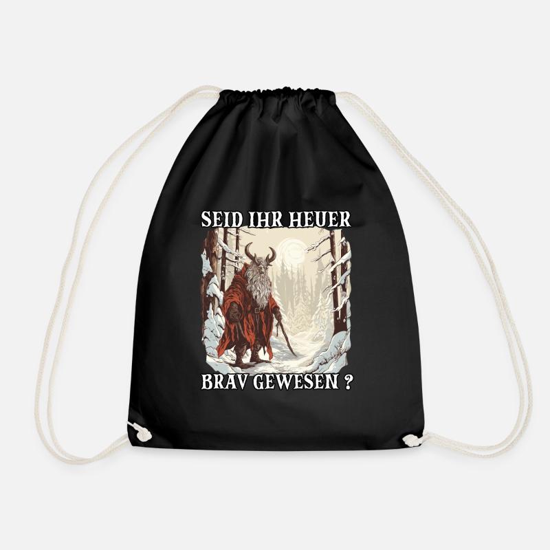 The Krampus Comes | Kramperl | Krampus Costume - Drawstring Bag - black