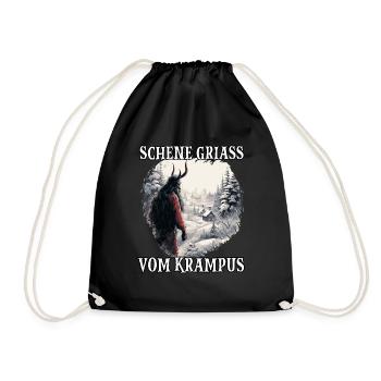 Krampus T Dämonischer Weihnachtsmann Kramperl - Turnbeutel - Schwarz - Vorne