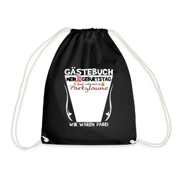 30. Geburtstag Mann und Frau Gästebuch - Turnbeutel - Schwarz - Vorne
