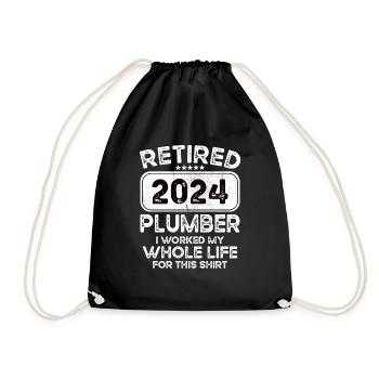 Retired Plumber 2024 - Drawstring Bag - black - Front