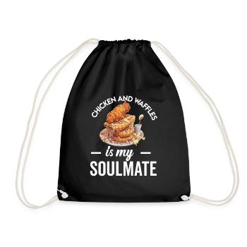 Amateur d’ailes de poulet frites au poulet et aux gaufres - Sac de sport léger - noir - Devant