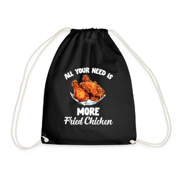 Amateur d’ailes de poulet frites au poulet et aux gaufres - Sac de sport léger - noir - Devant