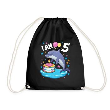 J’ai 5 ans Dauphins Dauphin 5ème anniversaire - Sac de sport léger - noir - Devant