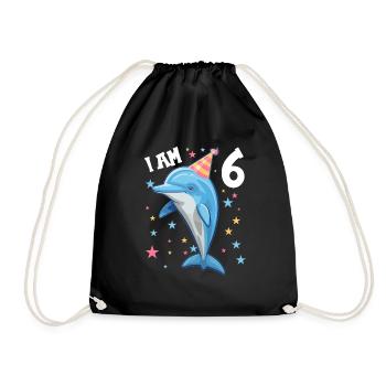 J’ai 6 ans Dauphins Dauphin 6ème anniversaire - Sac de sport léger - noir - Devant