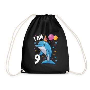 J’ai 9 ans Dauphins Dauphin 9ème anniversaire - Sac de sport léger - noir - Devant