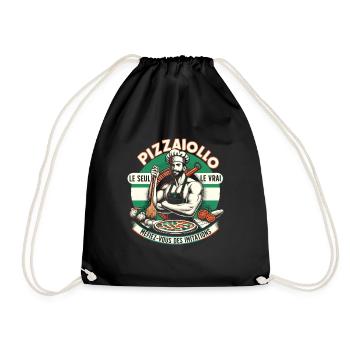 Pizzaiolo Das einzig wahre Geschenk Pizzeria Humor - Turnbeutel - Schwarz - Vorne