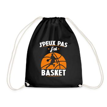 J'peux pas j'ai basket - Sac de sport léger - noir - Devant