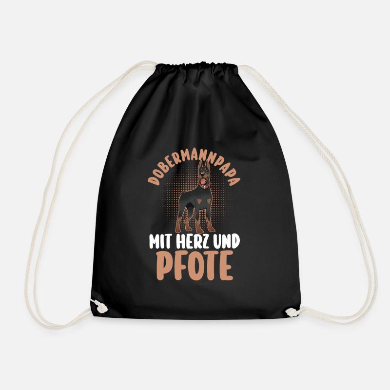 Hund Dobermannpapa Vater Hundepapa Dobermann - Turnbeutel - Schwarz
