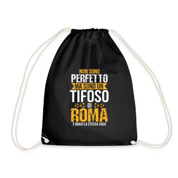 Roma Geschenkidee Römischer Fußball Fußball Fan - Turnbeutel - Schwarz - Vorne