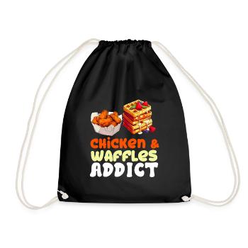Amateur d’ailes de poulet frites au poulet et aux gaufres - Sac de sport léger - noir - Devant