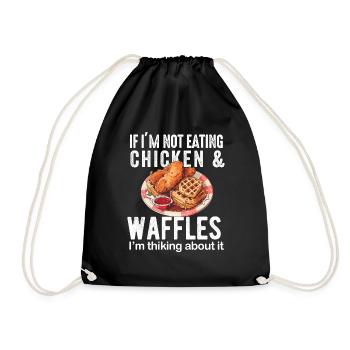Amateur d’ailes de poulet frites au poulet et aux gaufres - Sac de sport léger - noir - Devant