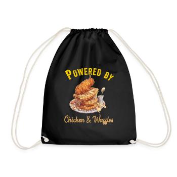 Amateur d’ailes de poulet frites au poulet et aux gaufres - Sac de sport léger - noir - Devant
