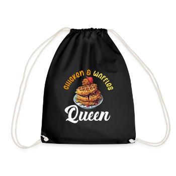 Chicken and Waffles Fried Chicken Wings Lover - Drawstring Bag - black - Front
