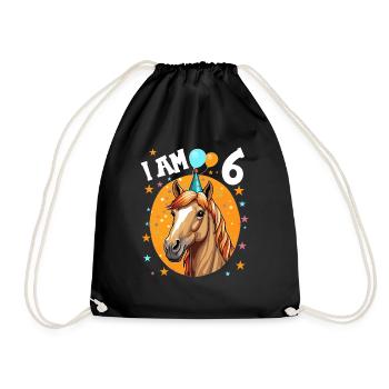 J’ai 6 ans Chevaux Cheval 6e anniversaire - Sac de sport léger - noir - Devant