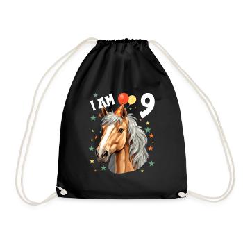 J’ai 9 ans Chevaux Cheval 9e anniversaire - Sac de sport léger - noir - Devant